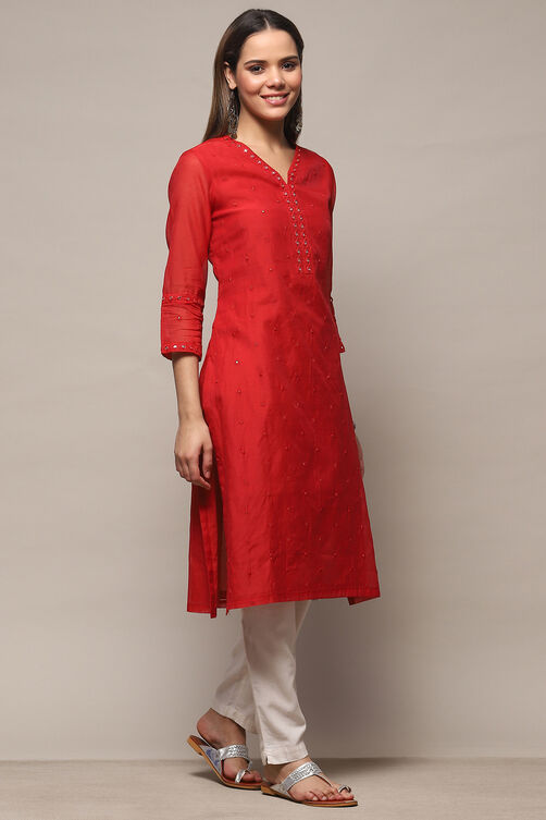 Blue Polyester Asymmetric Kurta image number 4