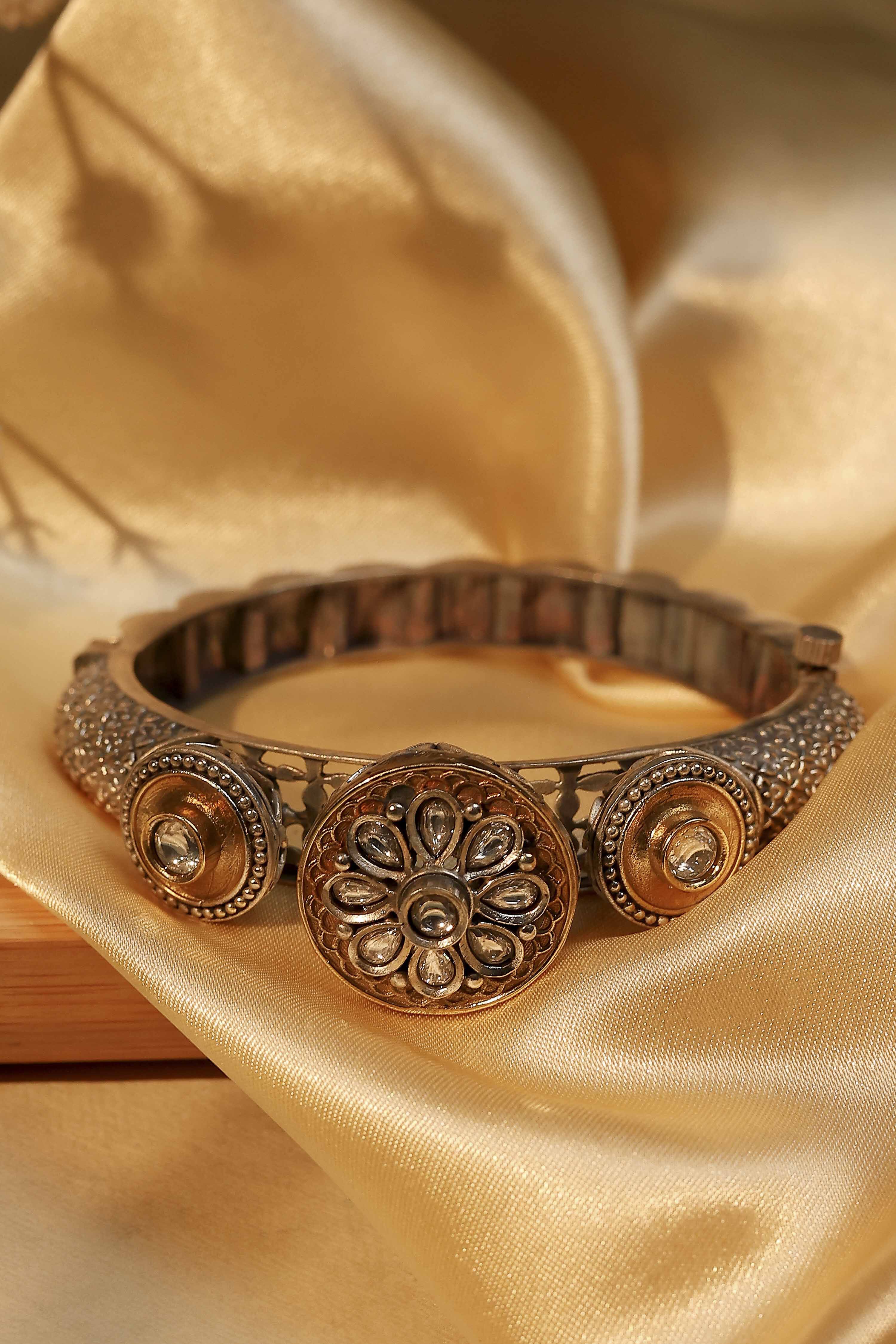 Oxidised Gold Bangle image number 2