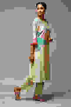 Aqua Viscose Straight Printed 2 Piece Set image number 5