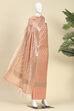 Light Pink Chanderi Ethnic Motif Unstitched Suit Set image number 4