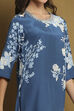 Coral Modal Floral Printed Asymmetric Kurta Set image number 1
