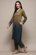 Teal Green Polyester Straight Yarndyed 2 Piece Set image number 3