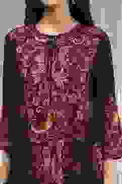 Brown Printed Straight Suit Set image number 1