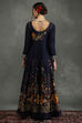 Rohit Bal Indigo Silk Chanderi Floral Anarkali Suit Set image number 4