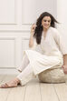 Off White Cotton Straight Kurta image number 0
