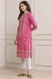 Deep Fuchsia Rayon Straight Printed Kurta image number 2