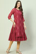 Plum Art Silk Straight Embroidered Kurta