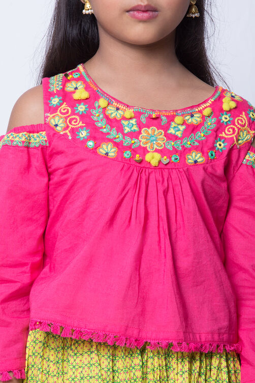 Pink Cotton Lehenga Set image number 1