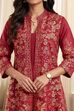 Green Maroon Polyester Straight Dress image number 1