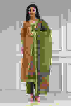 Coral Viscose Rayon Digital Print Unstitched Suit Set image number 1