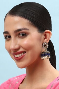 Navy Blue Brass earrings image number 1