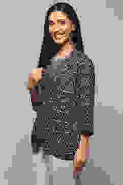 Charcoal Rayon Straight Jacket image number 3