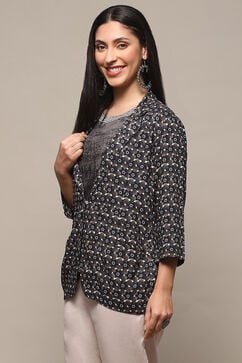 Charcoal Rayon Straight Jacket image number 3