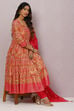 Fuchsia Cotton Anarkali Kurta Churidar Suit Set image number 0