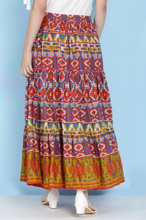 Black Cotton Long Skirt image number 6