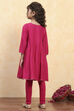 Pink Viscose Solid Kalidar Suit Set image number 4
