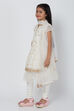 Ivory Art Silk Straight Kurta Churidar Suit Set image number 2