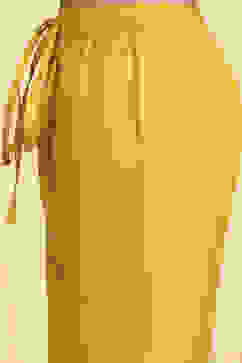 Yellow Cotton Printed A-Line Kurta Pants Set image number 2