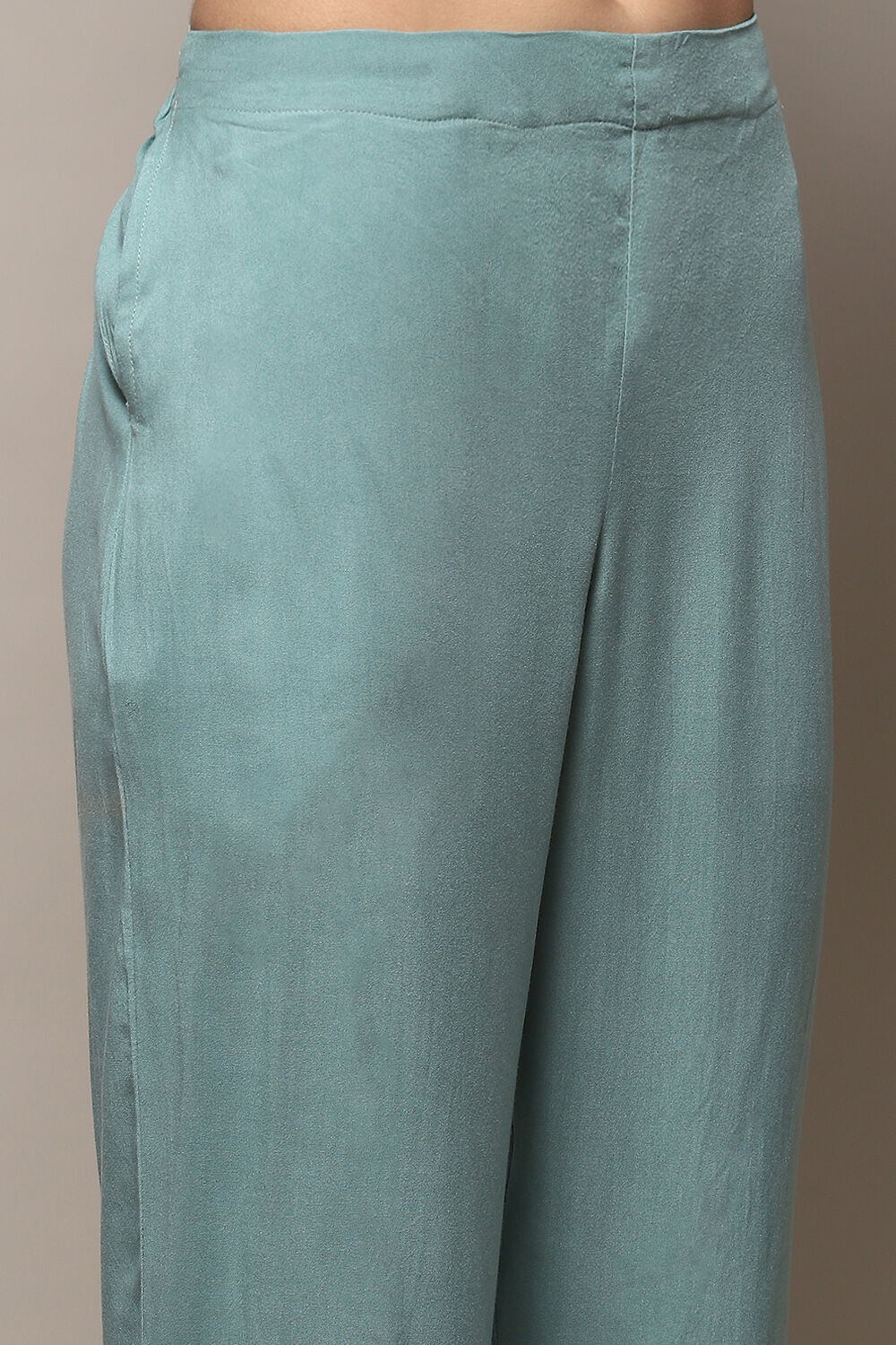 Sky Blue Chanderi Unstitched Suit Set image number 3