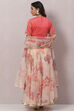 Coral Cream Poly Cotton Lehenga Set image number 4