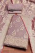 Pink Cotton Printed Embroidered Unstitched Suit Set image number 0