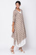 Grey Cotton Fusion Wear Dress image number 2