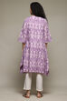 Purple Cotton IKAT Straight Yarndyed Kurta image number 3