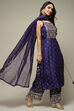 Purple Viscose Asymmetric Printed Kurta Palazzo Suit Set image number 6