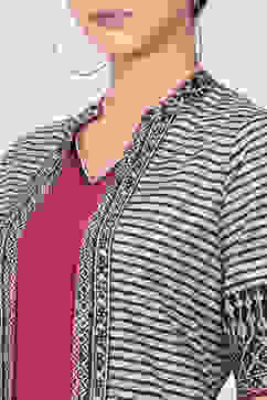 Maroon Cotton Fusion Wear Set image number 1