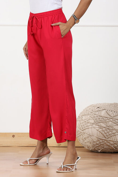 Navy Rayon Palazzo Pants image number 2