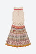 Off White Cotton Straight Kurta Skirt Suit Set image number 1