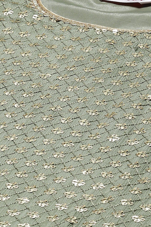 Moss Green Nylon Straight Suit set image number 1