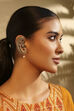 Oxidised Brass Statement Earcuff Earrings image number 1