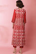 Rust A-Line Rayon Printed Kurta Dress image number 5