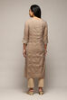 Pink Polyester Straight Yarndyed Kurta image number 4