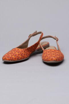 Orange Fabric Formal Sandals image number 0