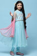 Sky Blue Nylon Anarkali Set image number 6