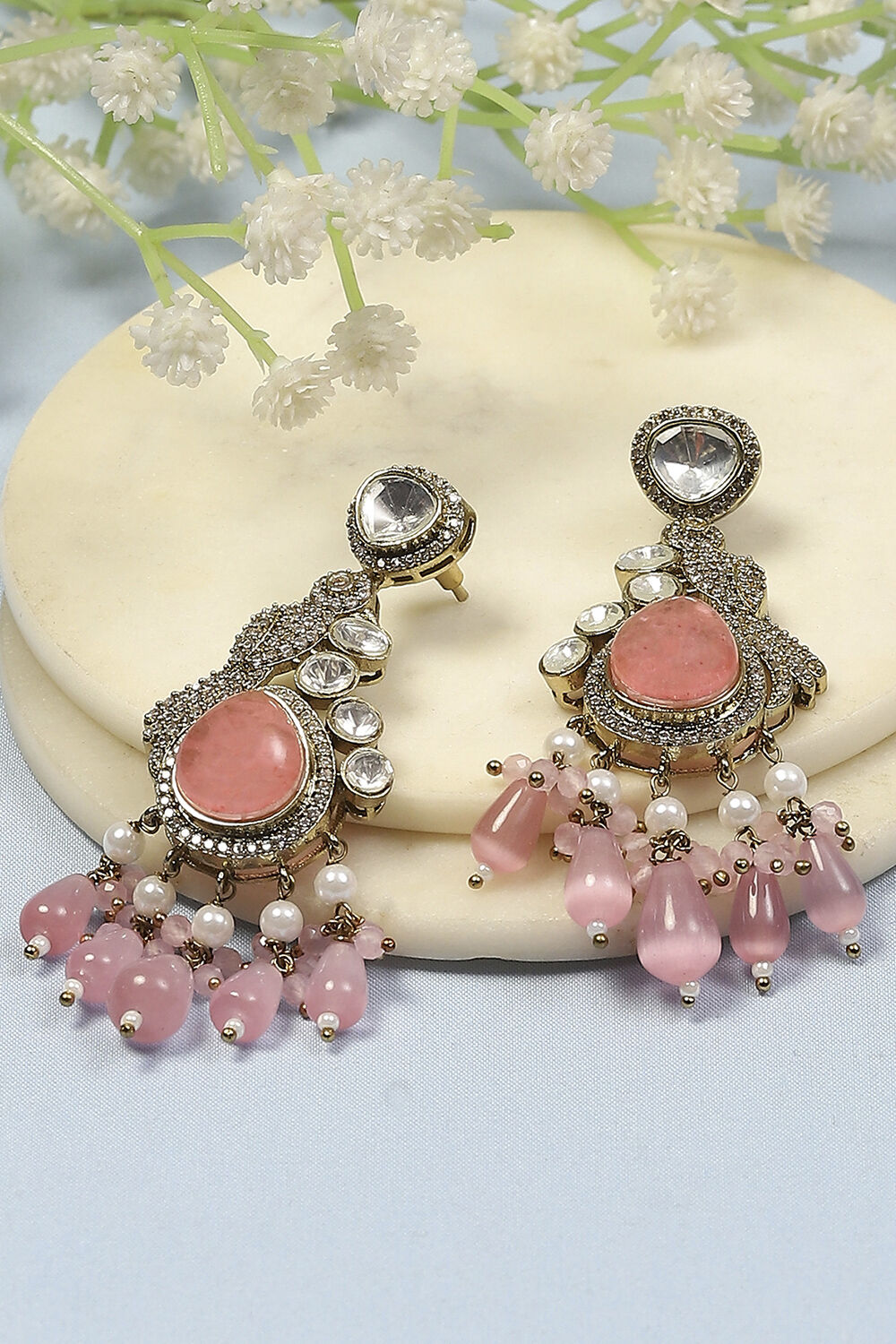 Light Pink Stone Earrings image number 0