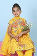 Yellow Cotton Printed Anarkali Suit Set image number 9