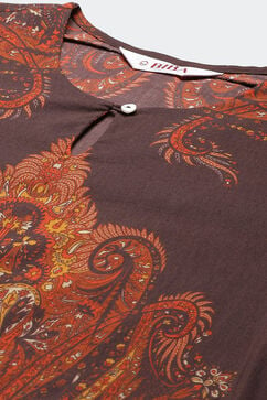 Brown Straight Cotton Printed Sleepwear image number 1