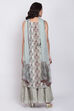 Moss Green Cotton Silk Straight Kurta Sharara Suit Set image number 5