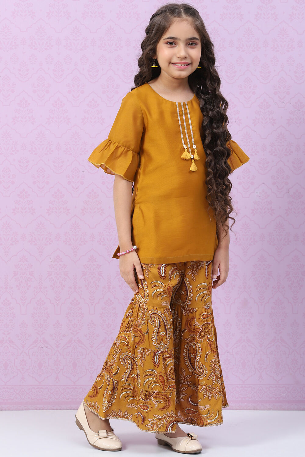 Red Art Silk Straight Kurta Set image number 5