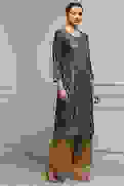 Bottle Green LIVA Straight Printed Kurta image number 4