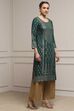 Plum LIVA Straight Printed Kurta image number 4