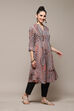 Red & Blue Polyester Straight Printed Kurta image number 5