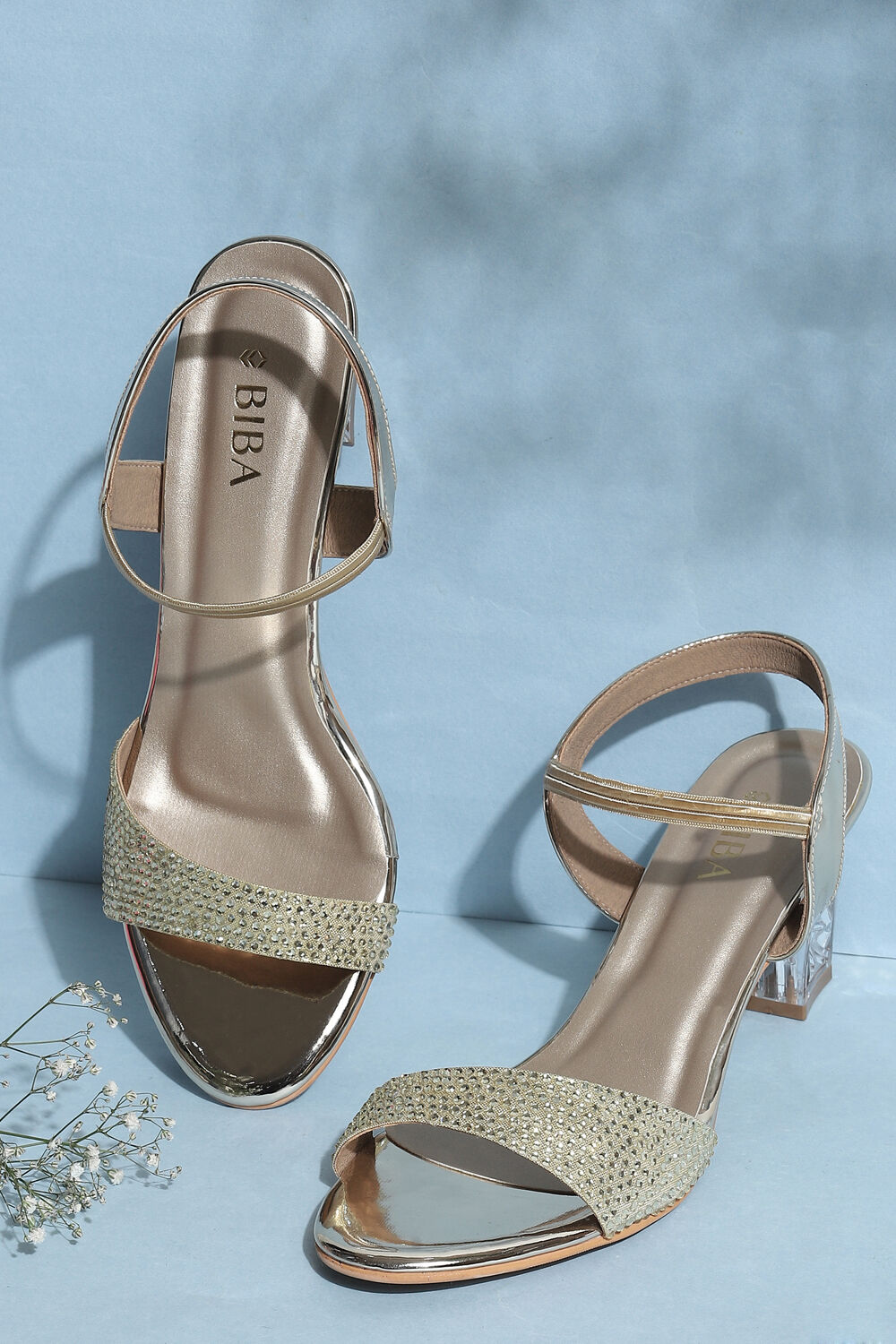 Gold Embellished Sandals