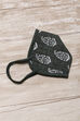 Green Cotton Flax Printed Face Mask image number 1