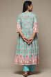 Blue Cotton Gathered Kurta Pants 2 Piece Set image number 4