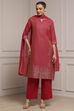 Turquoise Cotton Blend Printed Straight Suit Set image number 5
