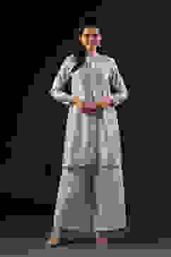 Rohit Bal Off White Cotton Silk Straight Printed Suit Set image number 7